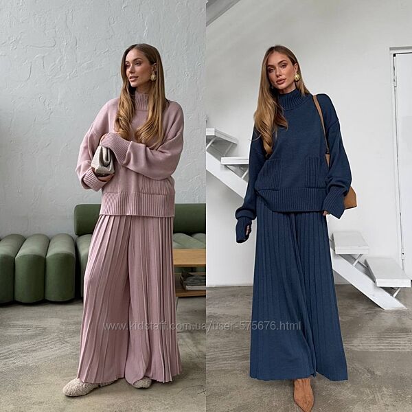 XS-S , M-L , XL-XXL хітовий костюм светр та вкорочені брюки кюлоти