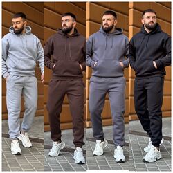 M до 2XL Чоловічий теплий костюм тринитка на флісі