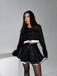 42-44,46-48 Яскравий костюм двійка піджак та спідниця костюмний люрекс