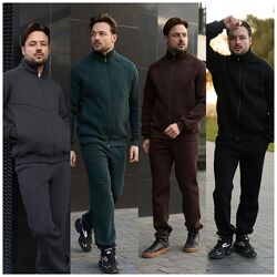 S до 3XL Теплий чоловічий стильний спортивний костюм із тринитки на флісі