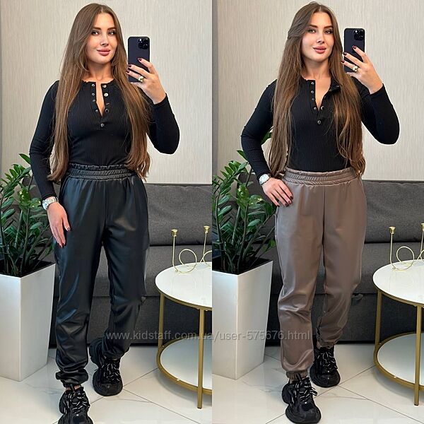 р.42 до 56р. Джогери еко-шкіра на велюрі