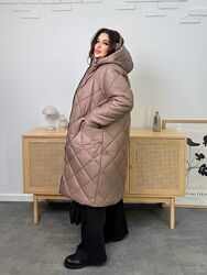 р.50 до 68р. Зимове пальто куртка подовжена