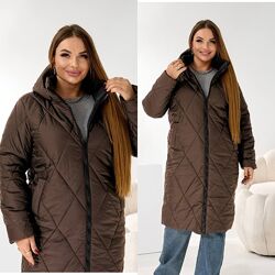 р.48 до 62р. Зимове пальто плащівка, синтепон 200