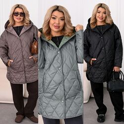 р.48 до 62р. Куртка плащівка стьобана разом з підкладкою, синтепон 100