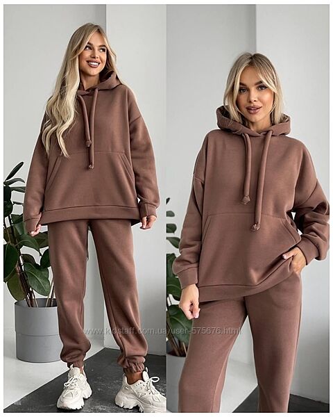 р.42 до 56р. Жіночий теплий спортивний костюм на флісі 9 кольорів