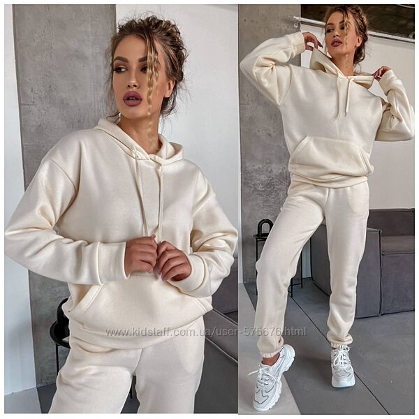 р.42 до 52р. Теплий базовий костюм тринитка на флісі