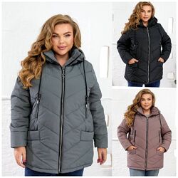 р.50 до 60р. Зимова куртка плащівка емі, синтепон 250