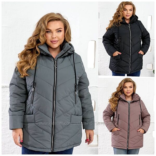 р.50 до 60р. Зимова куртка плащівка емі, синтепон 250