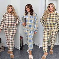 р.50 до 60р. Тепла мяка піжама з мякої махрі для тих хто цінує затишок 