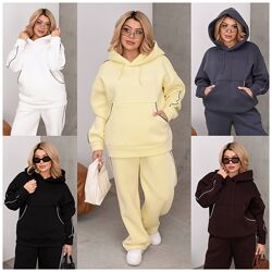 р.50 до 60р. Люксовий теплий костюм на флісі