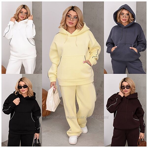 р.50 до 60р. Люксовий теплий костюм на флісі