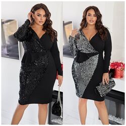 р.50 до 60р. Сукня креп-дайвінг, паєтки на велюрі