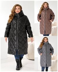 р.50 до 60р. Пальто зимове стьобане плащівка лаке, синтепон 250