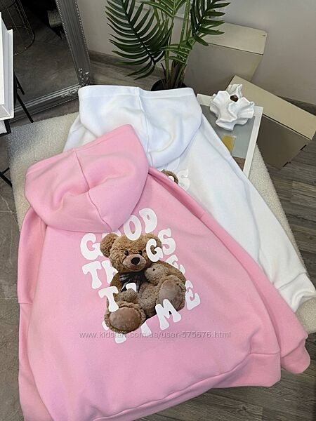 42-48 Худі жіночий теплий оверсайз триніть на флісі