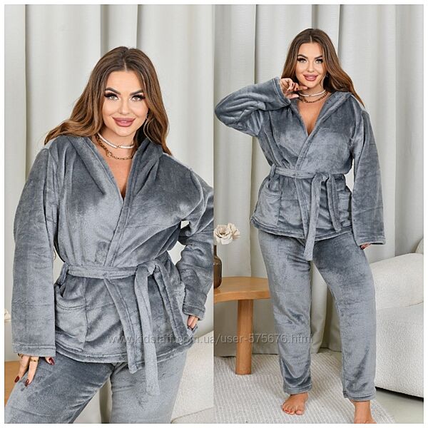 р.46 до 62р. Домашній комплект махра