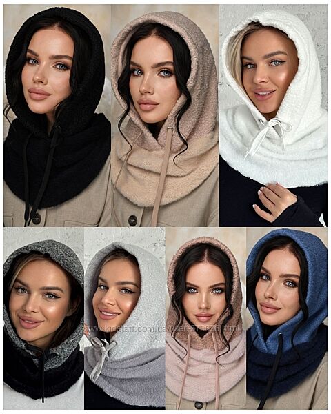 Капор букле с воротом підклад повний фліс