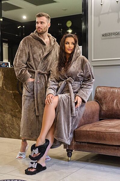 р.42 до 56р. Халат унісекс полірована махра, виробництво Туреччина