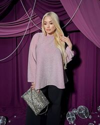 р.48 до 58р. Стильний та комфортний костюм люрекс та креп дайвінг