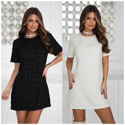 р.42 до 48р. Елегантна сукня з твіду з люрексом