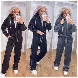 р.42 до 52р. Теплий велюровий костюм двійка рубчік на флісі