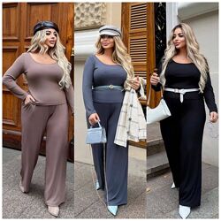 р.48 до 58р. Базовий костюм трикотаж з рубчіком