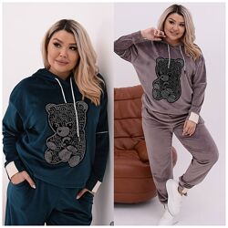 р.50 до 60р. Стильний спортивний костюм велюр спорт