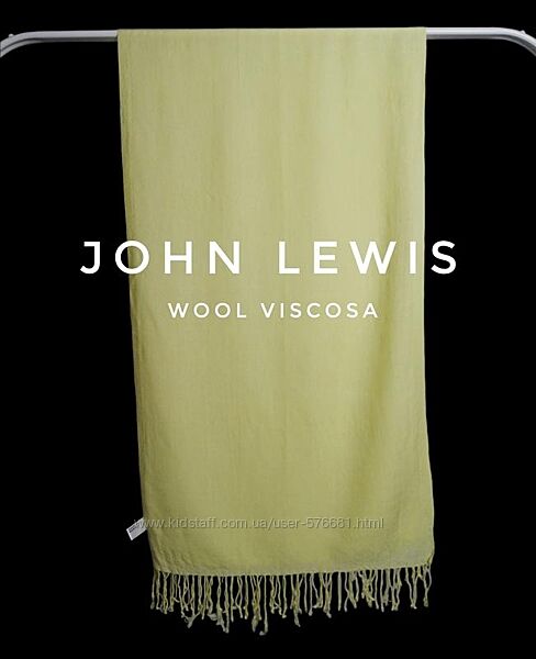  палантин пастельно - жовтого кольору з вовни та віскози John Lewis