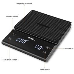 Кухонні ваги Deko, з таймером і гумовим ковриком