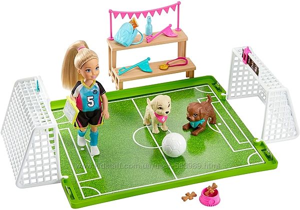 Барби Челси игра в футбол футбольное поле Barbie Chelsea Soccer