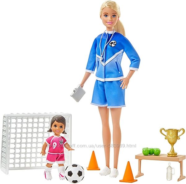 Барби футбольный тренер по футболу Barbie Soccer Coach блондинка