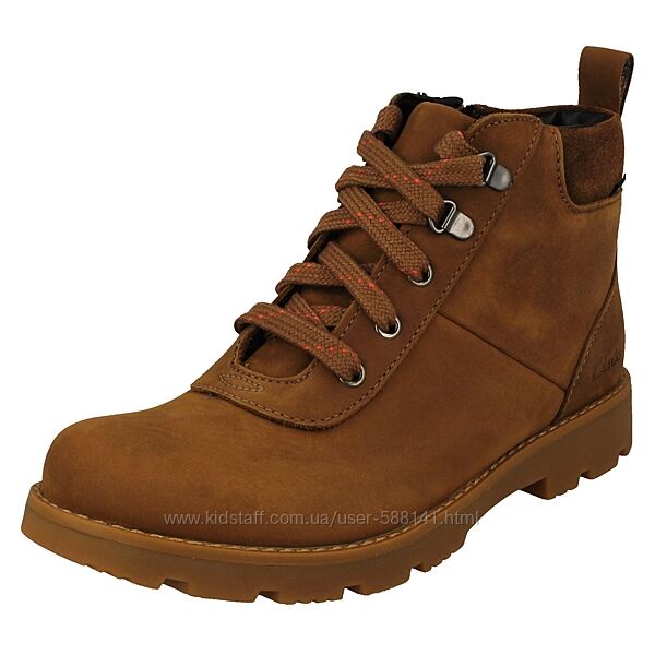Clarks Heath Go GTX K кожаные демисезонные ботинки
