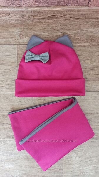 Комплект шапка и хомут на девочку