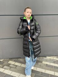 Зимовий подовжений пуховик, пальто