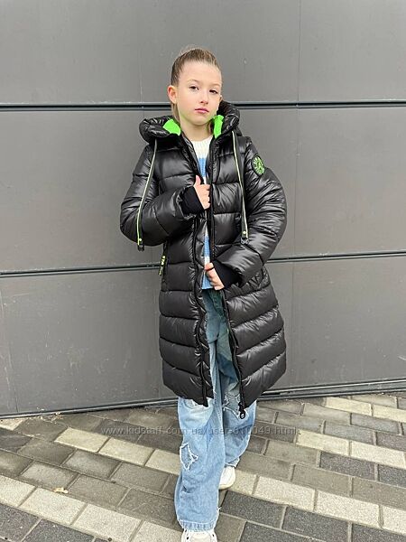 Зимовий подовжений пуховик, пальто