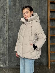 Теплий зимовий пуховик для дівчаток 134-152 рр