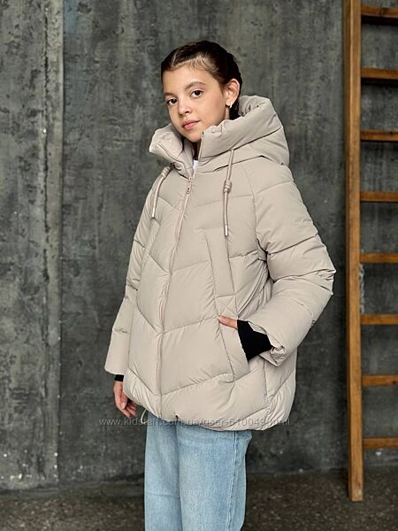 Теплий зимовий пуховик для дівчаток 134-152 рр