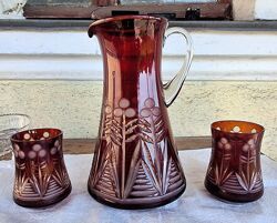 Красивый Винтажный набор Кувшин  2 стакана/СССР.
