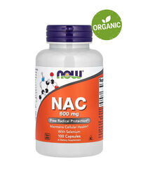Now Foods, NAC с селеном, 600 мг, 100 капсул