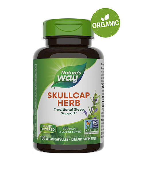 Natures Way, шоломниця, 425 мг, 100 капсул. Для нормалізації сну