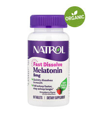 Natrol, Мелатонин, быстрорастворимый, клубника, 5 мг, 90 таблеток