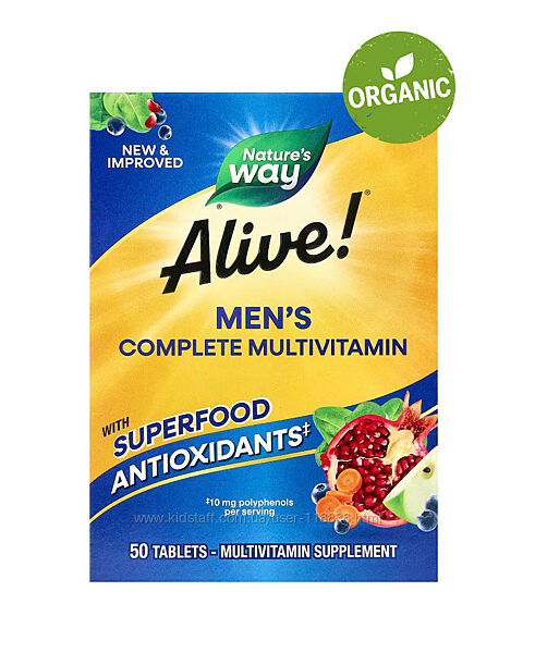 Natures Way, Alive, мультивітаміни для чоловіків, 50 таблеток