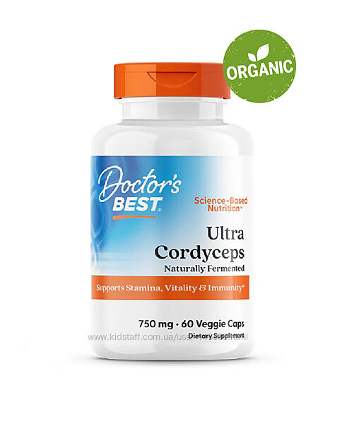 Doctors Best, ультра кордицепс, 750 мг, 60 капсул