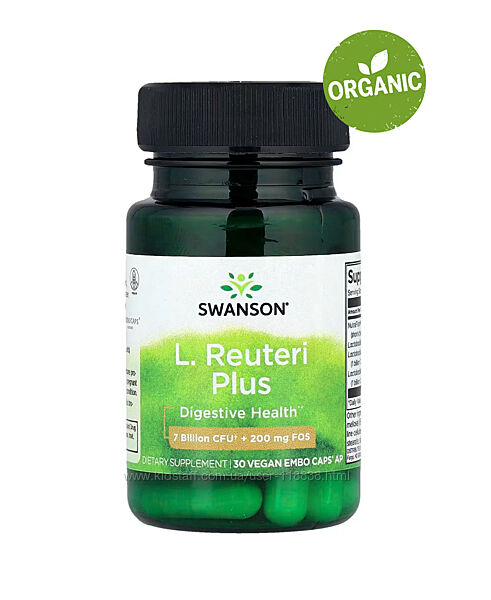 Swanson, L. Reuteri Plus, лактобактерии реутери, 30 капсул