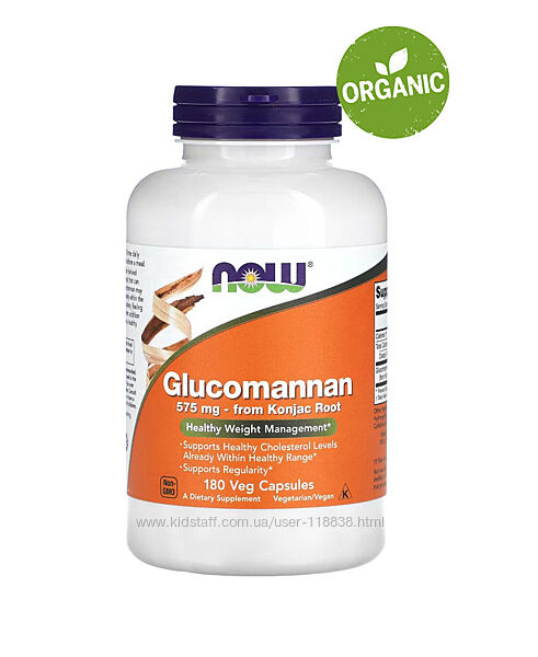 NOW Foods, Глюкоманнан, 575 мг, 180 капсул
