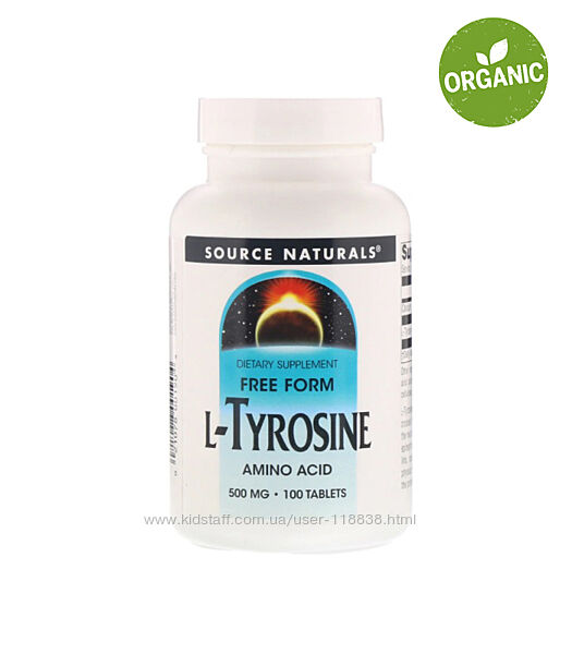 Source Naturals, L-тирозин, 500 мг, 100 таблеток
