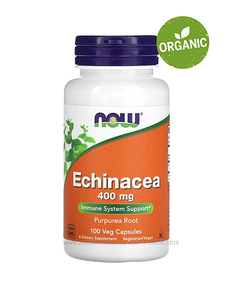до 02.26 NOW Foods, ехінацея, 400 мг, 100 капсул
