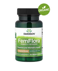 Swanson, FemFlora, пробіотик для жінок, 9,8 млрд КУО, 60 капсул