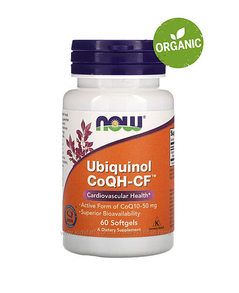 NOW Foods, убіхінол CoQH-CF, 50 мг, 60 капсул