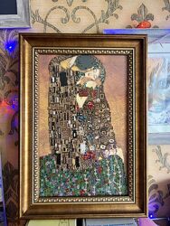 Картина вишита бісером  Клімт  Поцілунок