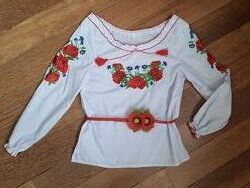 Блузка вышиванка для девочки, 158 см